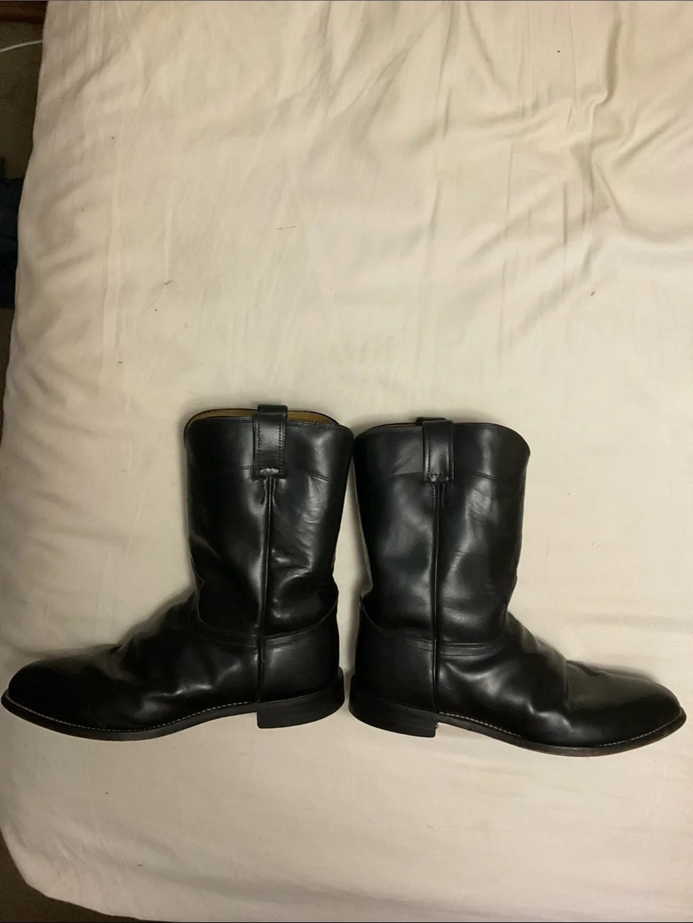 Justin Roper 3133 Boots Black Leather Western Boots 12 E3 Men’s